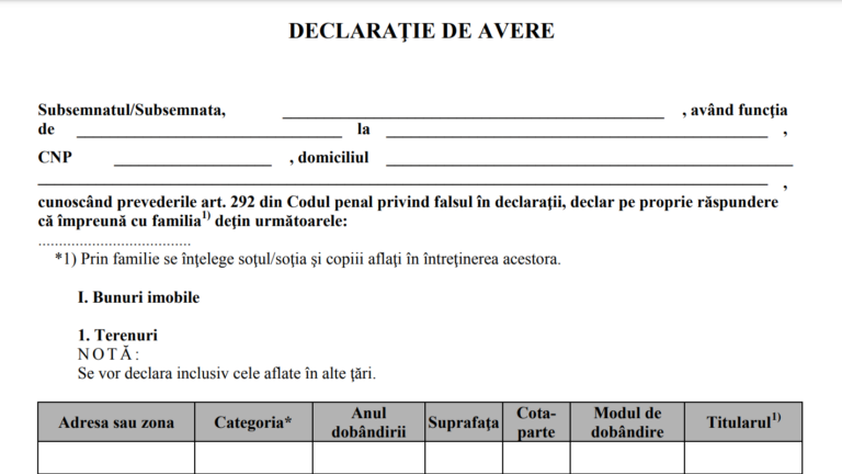 Cine este obligat să depună declarație de avere?