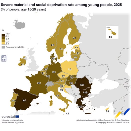 source: https://www.facebook.com/EurostatStatistics/posts/pfbid02C3yaRvvSFXQ9PsUYmipDZf1PSKtnRov3i8NQhTB7mUp9CDSeXb2h5ScJrEDMxBsLl